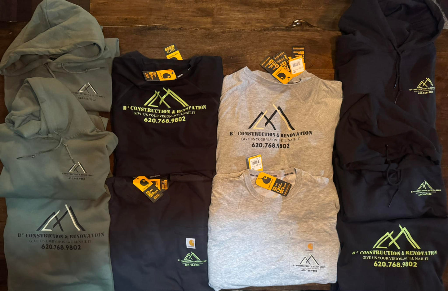 Custom business and company t shirts, sweatshirts and hoodies