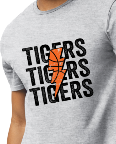 Tigers, Tigers, Tigers Basketball Lightning t-shirt