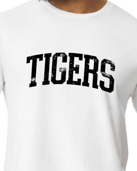 Tigers arched font black grunge